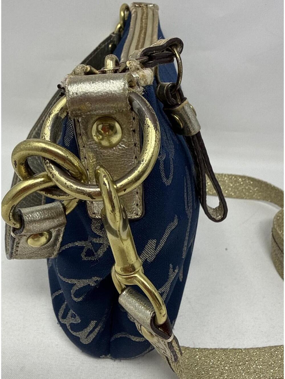 Coach Poppy Signature Script New York 1941 Navy/Gold/Metallic - Picture 5 of 15